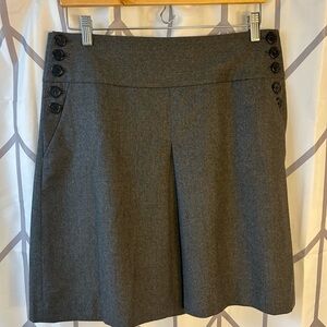 J. Crew Charcoal A-Line Skirt with Button Accents